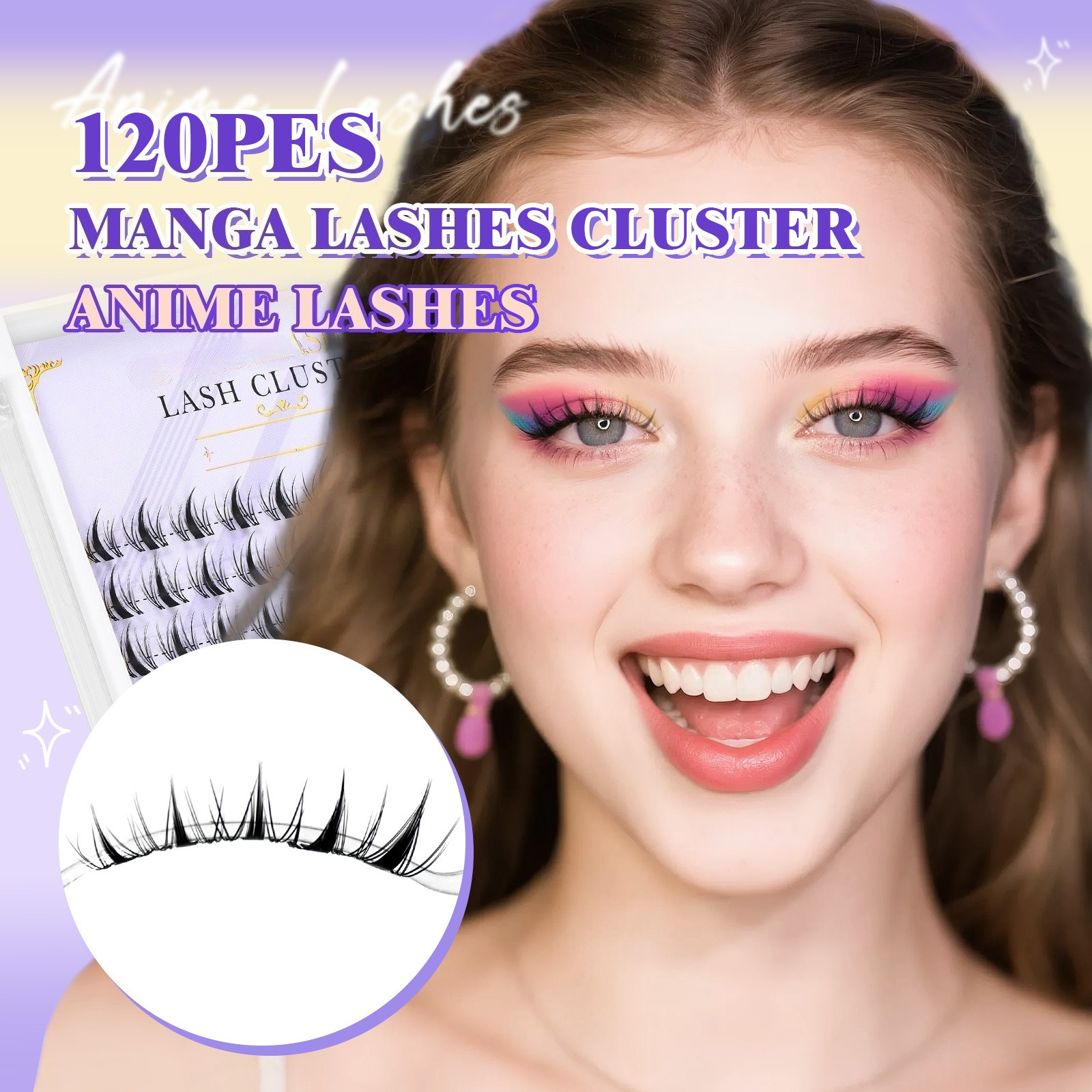 Eyelash Extension No 9 - Lashes Clusters Natural C Curl Reusable