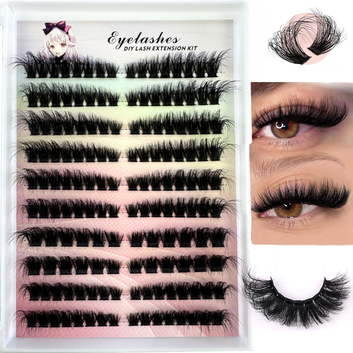 Eyelash Extension Fox Eye - Left+Right Eye Lash Extension Cat/Fox Eye