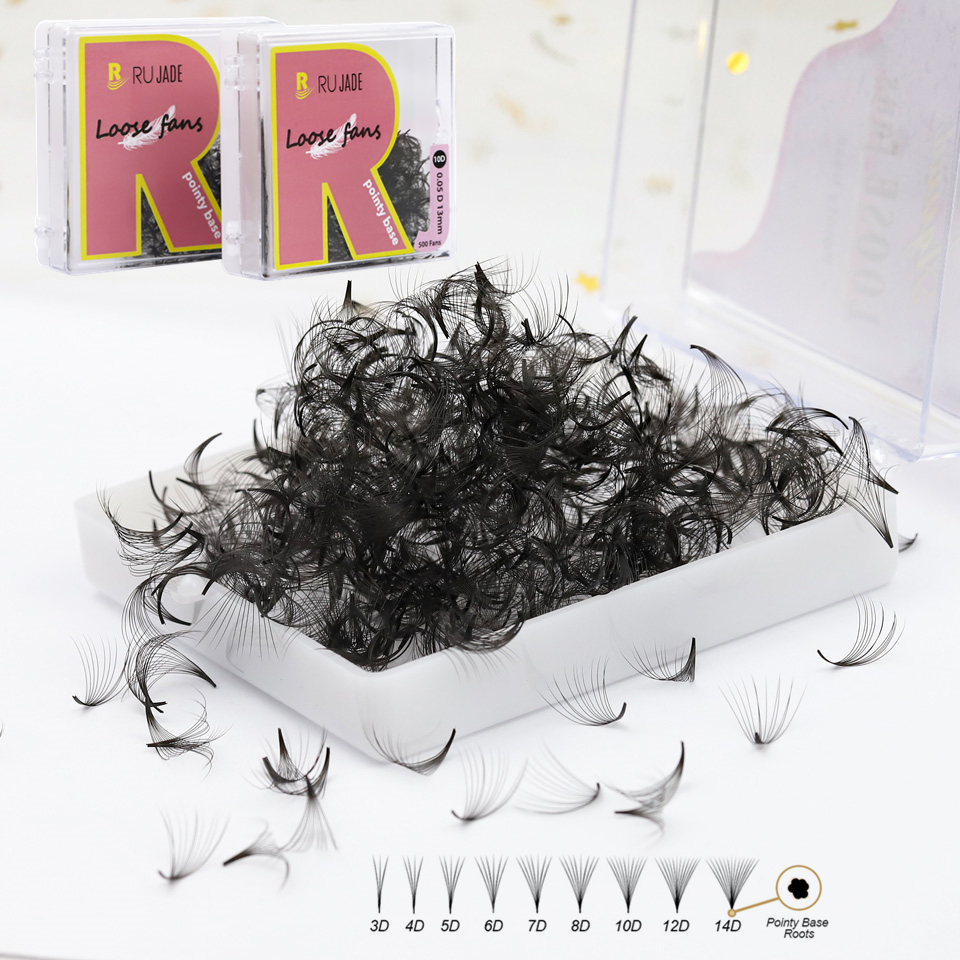 Eyelash Extension Russian - RUJADE Thin Pointy Base Premade Volume