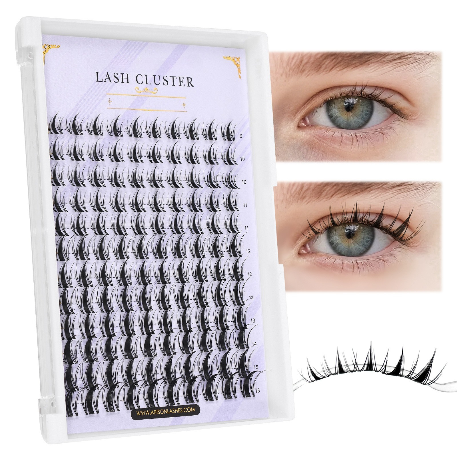 Lashes Clusters Natural C Curl - Eyelash Extension No 9 avaliação e preço