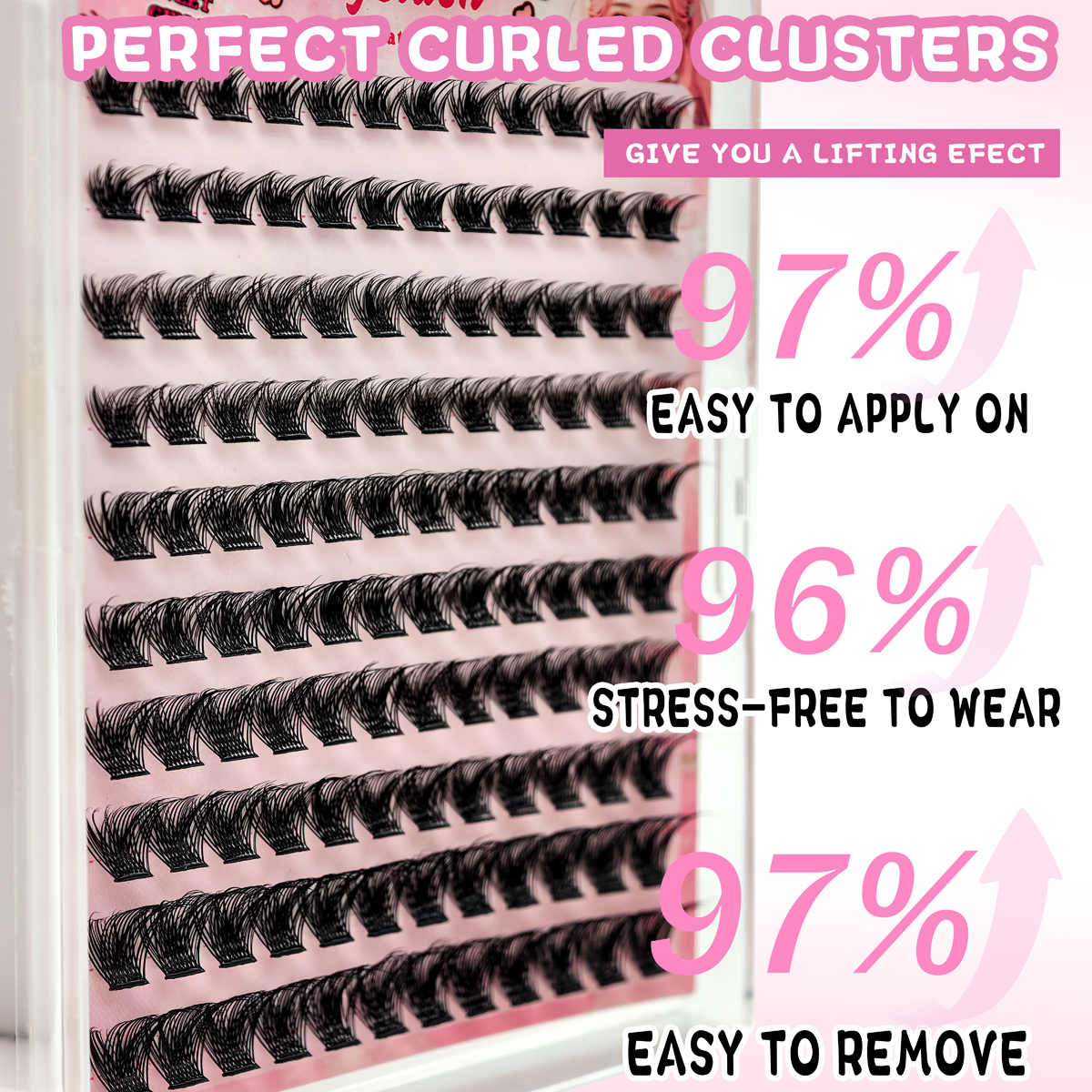 10 Rows No-Glue Fluffy Lashes  - Eyelash Extension No 9 avaliação e preço