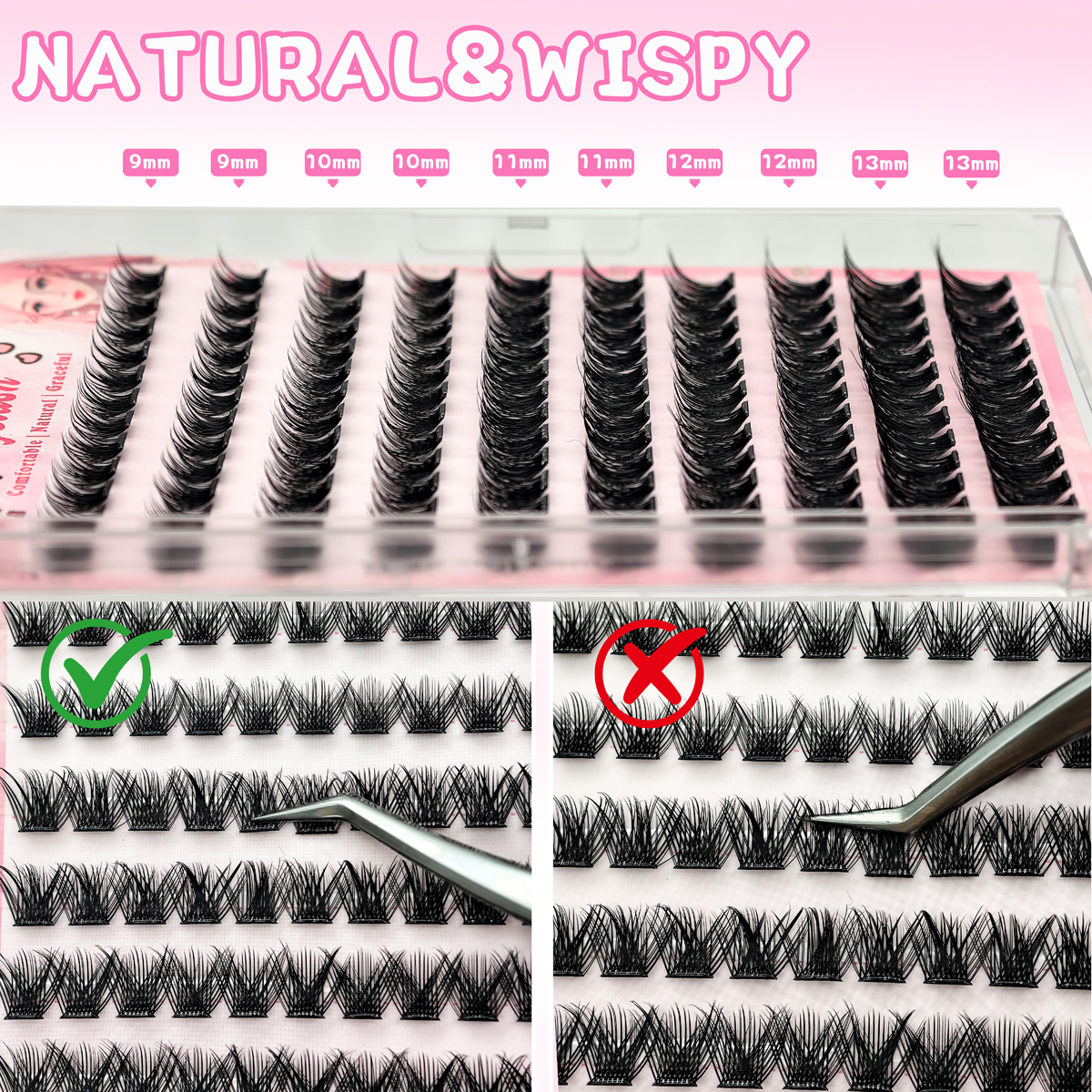 10 Rows No-Glue Fluffy Lashes  - Eyelash Extension No 9 avaliação e preço