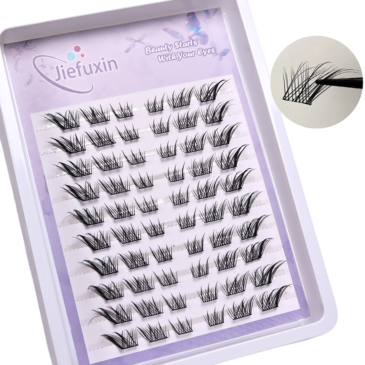 10Rows Fox Eye Effect Fluffy F - Eyelash Extension Fox Eye avaliação e preço