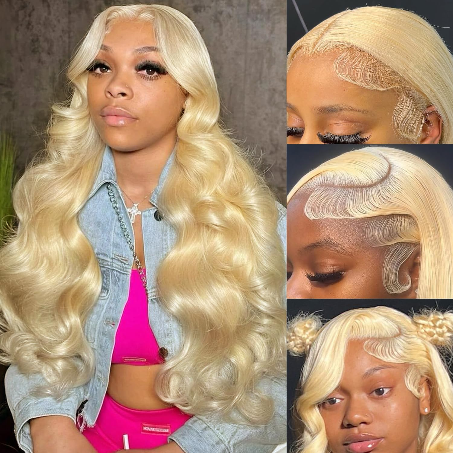 613 Honey Blonde 13x6 Lace Fro - Eyelash Extension Natural Look avaliação e preço
