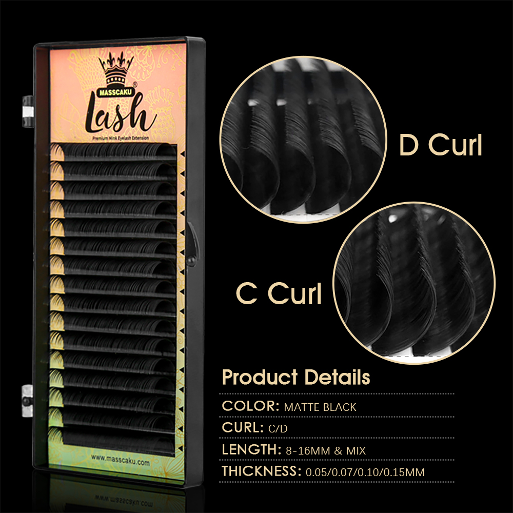 16 Lines MASSCAKU C D Curl Wat - Eyelash Extensions Classic avaliação e preço