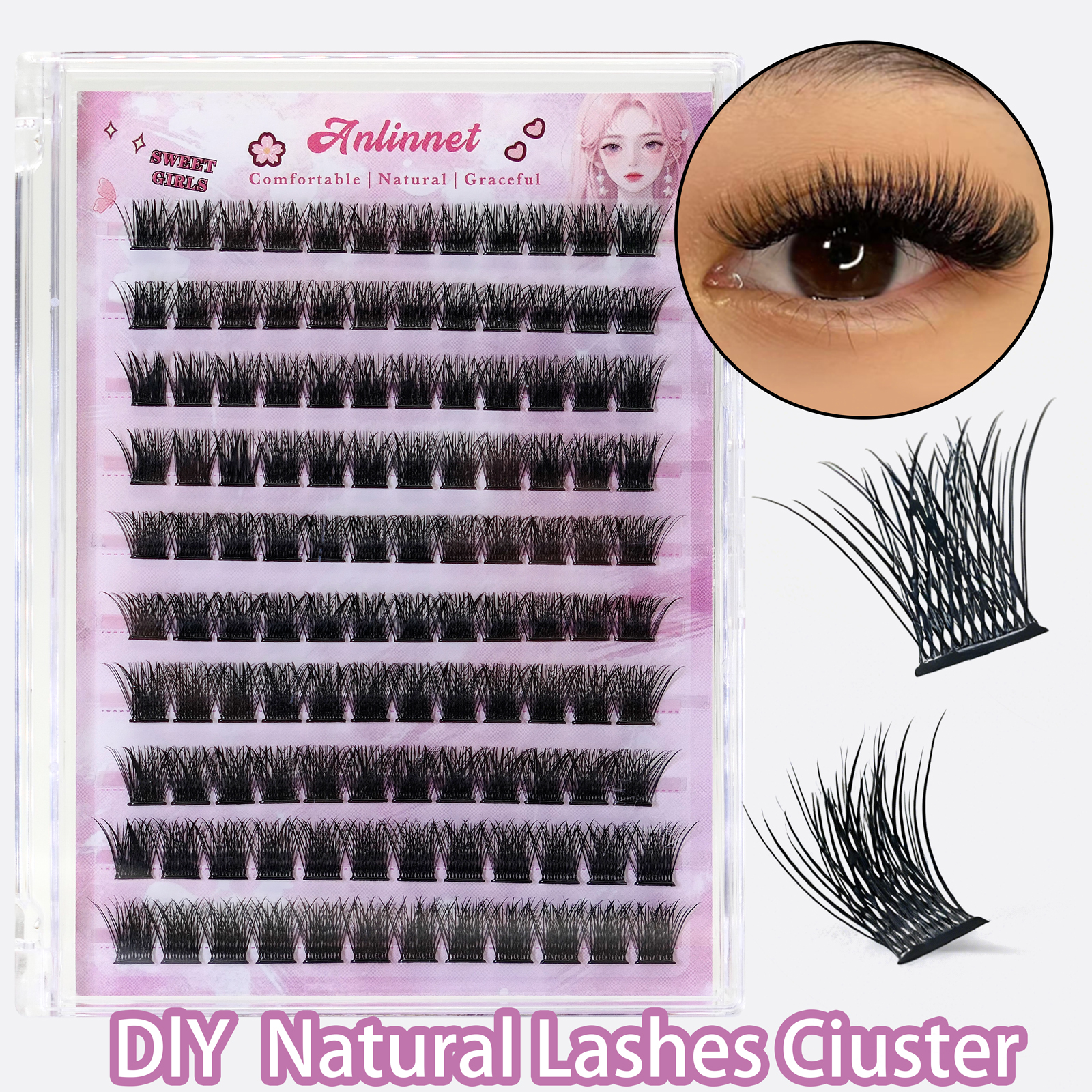 10 Rows No-Glue Fluffy Lashes  - Eyelash Extension No 9 avaliação e preço