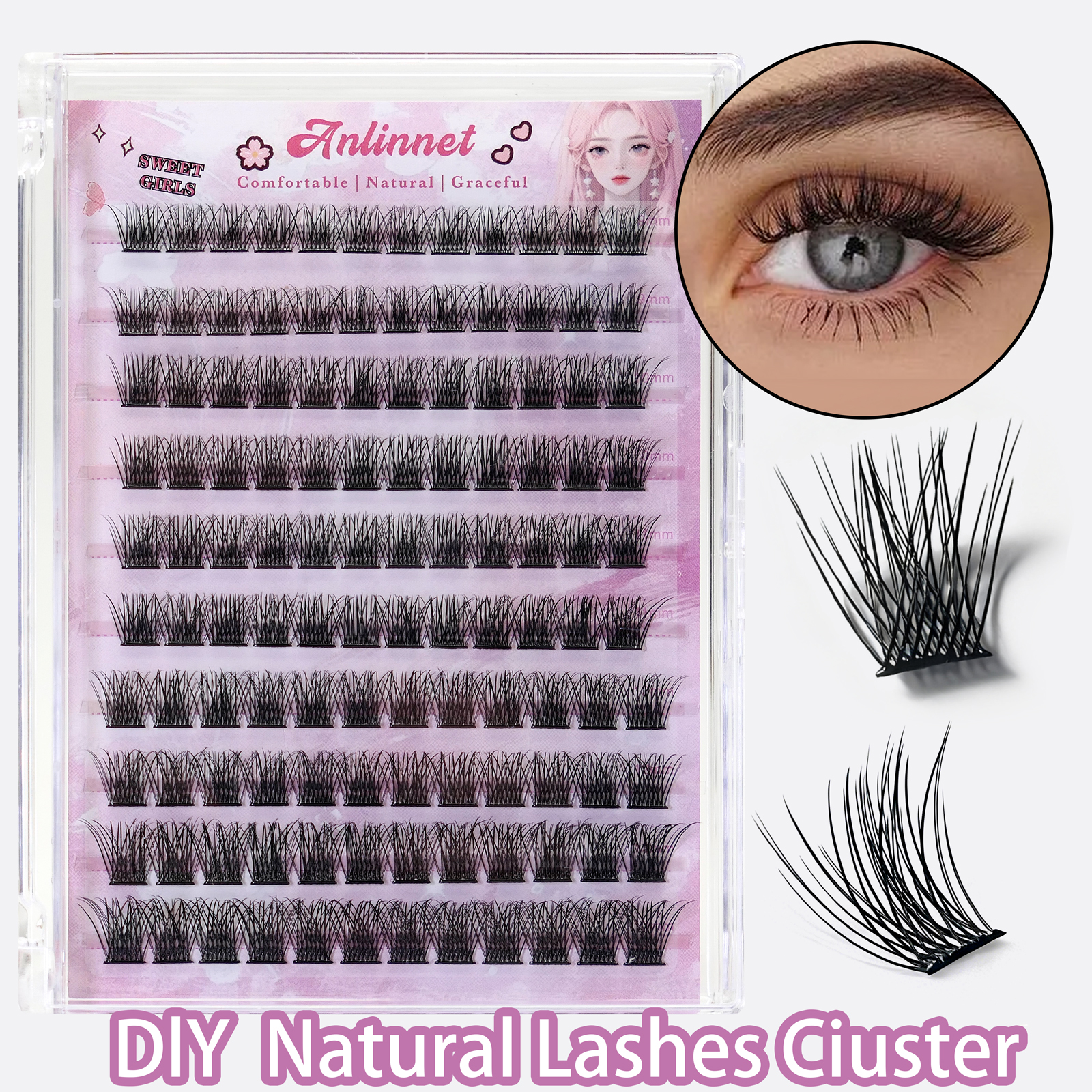 10 Rows No-Glue Fluffy Lashes  - Eyelash Extension No 9 avaliação e preço