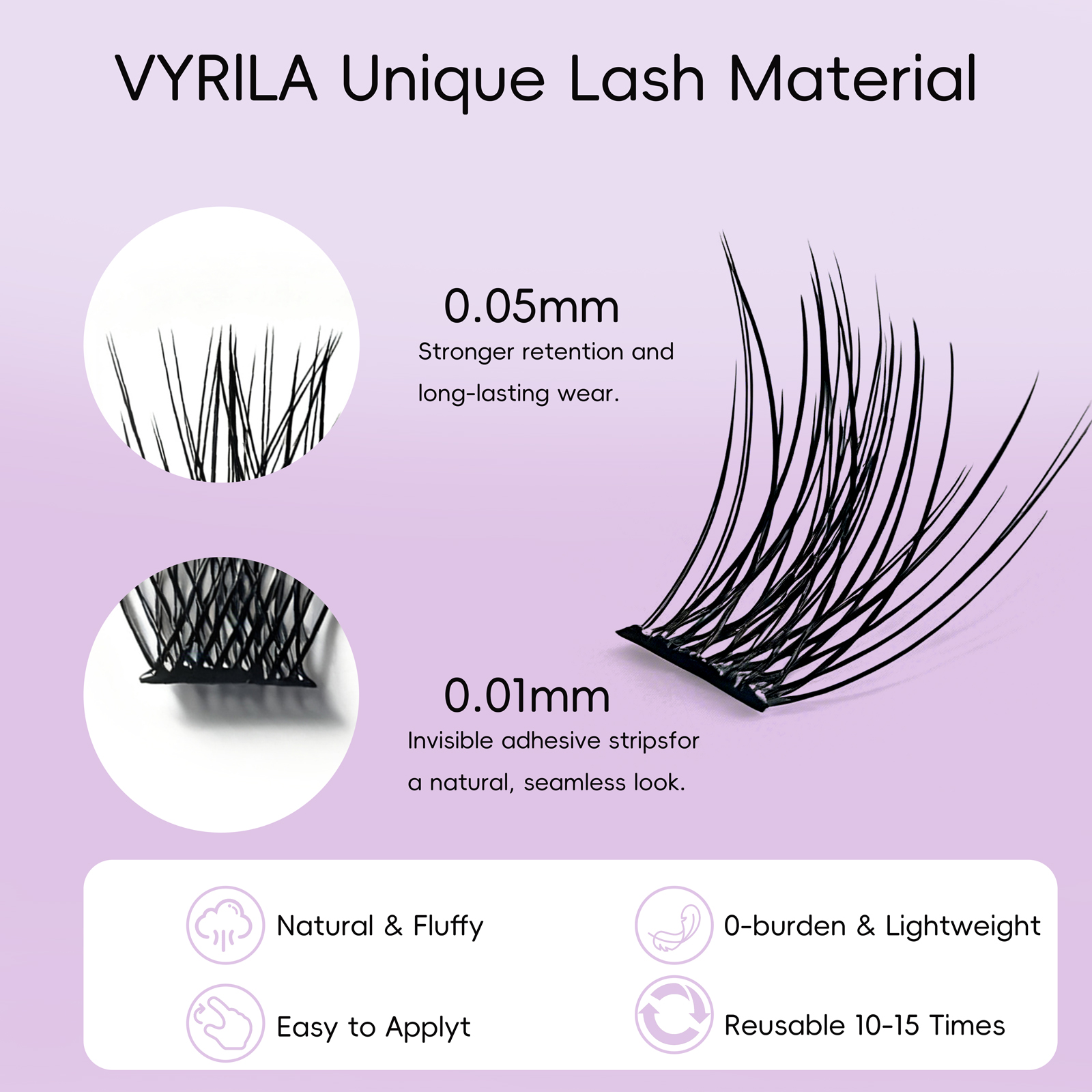 10 Rows No-Glue Fluffy Lashes  - Eyelash Extension No 9 avaliação e preço