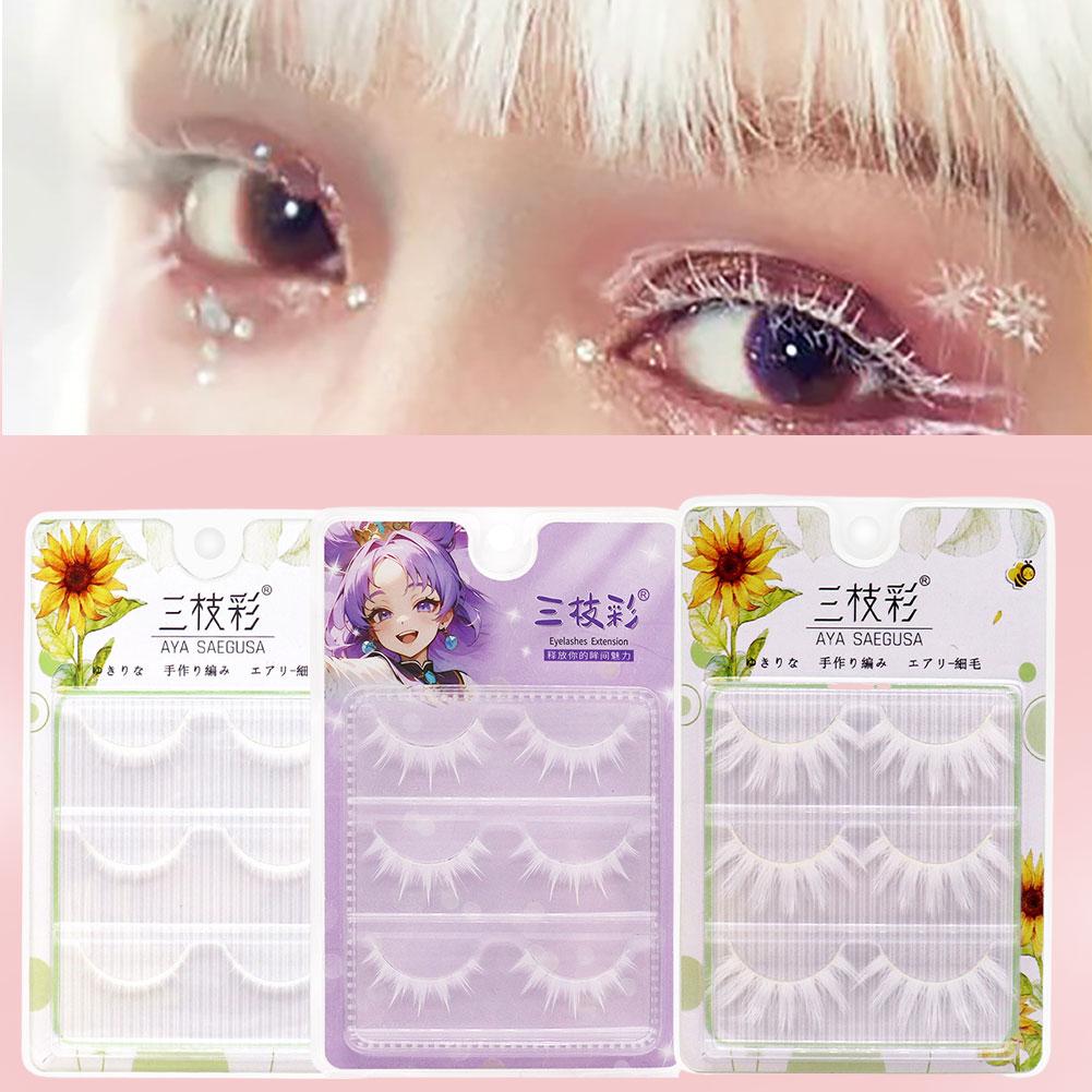 White False Eyelashes Cosplay  - Eyelash Extension Anime avaliação e preço