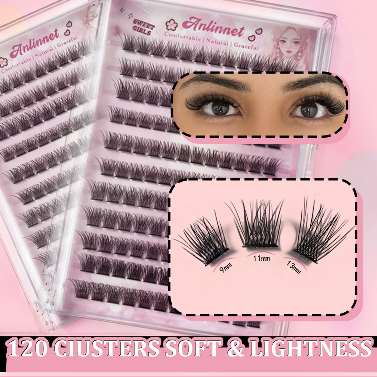10 Rows Ultra-light Natural Lo - Eyelash Extension No 9 avaliação e preço