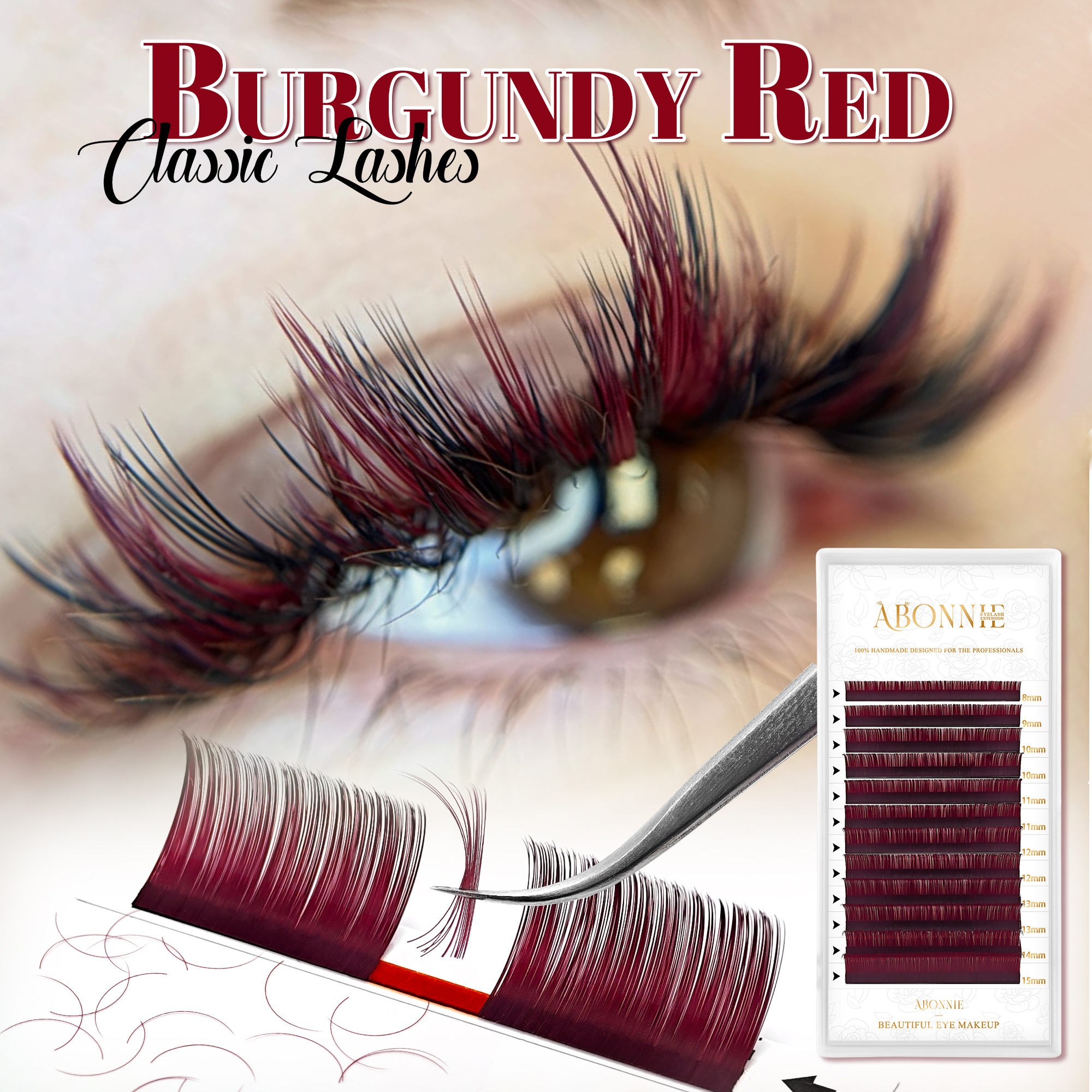 0.05 Burgundy Lashes Wine Red  - Eyelash Extensions Classic avaliação e preço