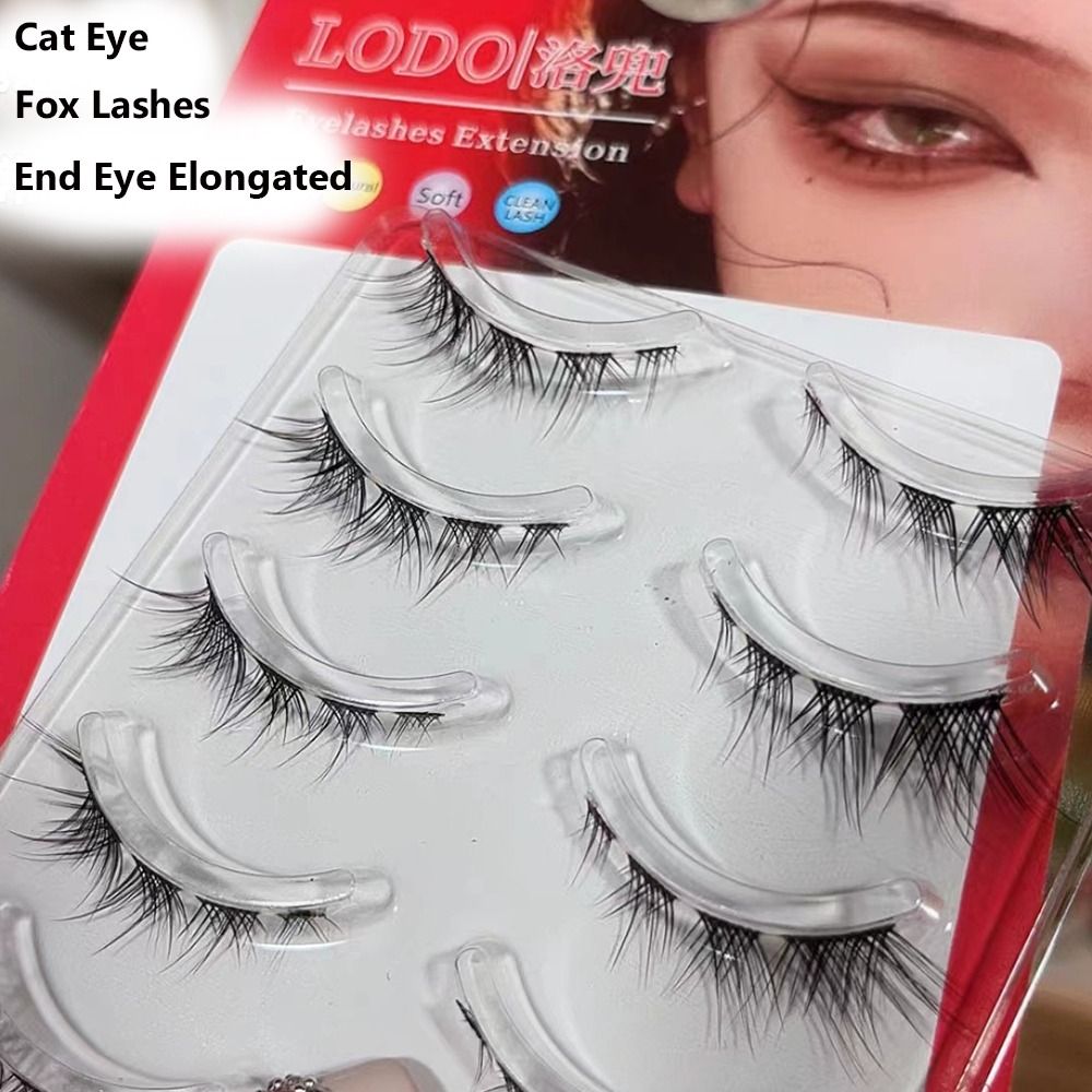 5 Pairs Fake Eyelashes Curled  - Eyelash Extension Fox Eye avaliação e preço