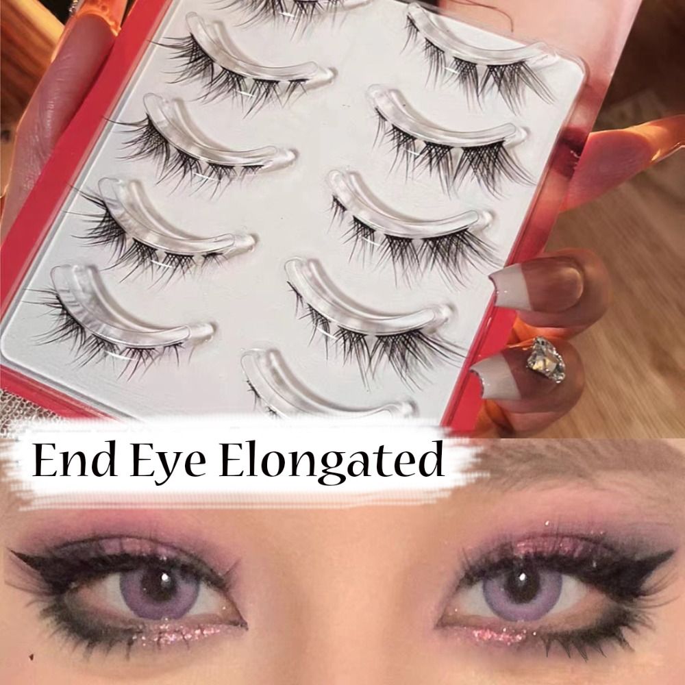 5 Pairs Fake Eyelashes Curled  - Eyelash Extension Fox Eye avaliação e preço