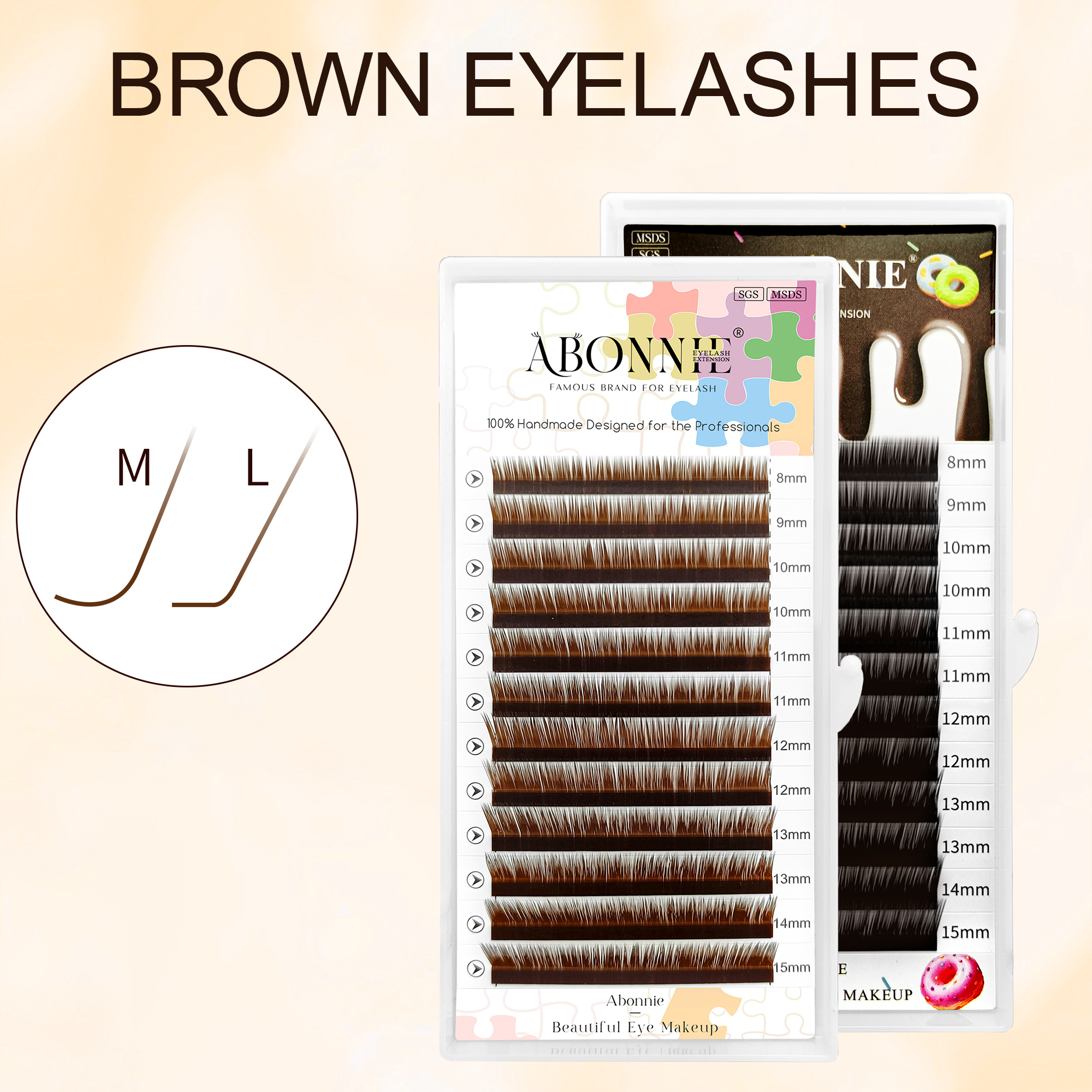 Abonnie Brown Colored M Curl E - Eyelash Extension Fox Eye avaliação e preço