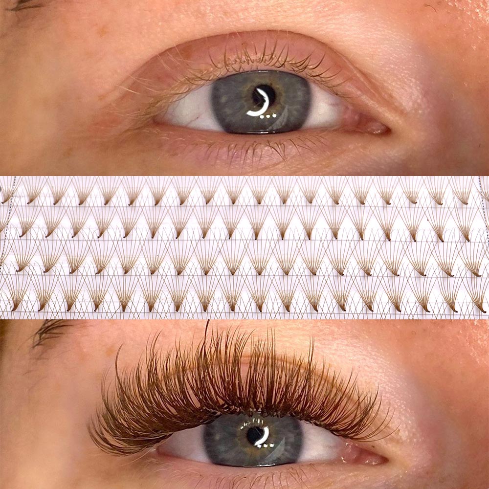 320 Colored Pointy Base Brown  - Eyelash Extension Russian avaliação e preço