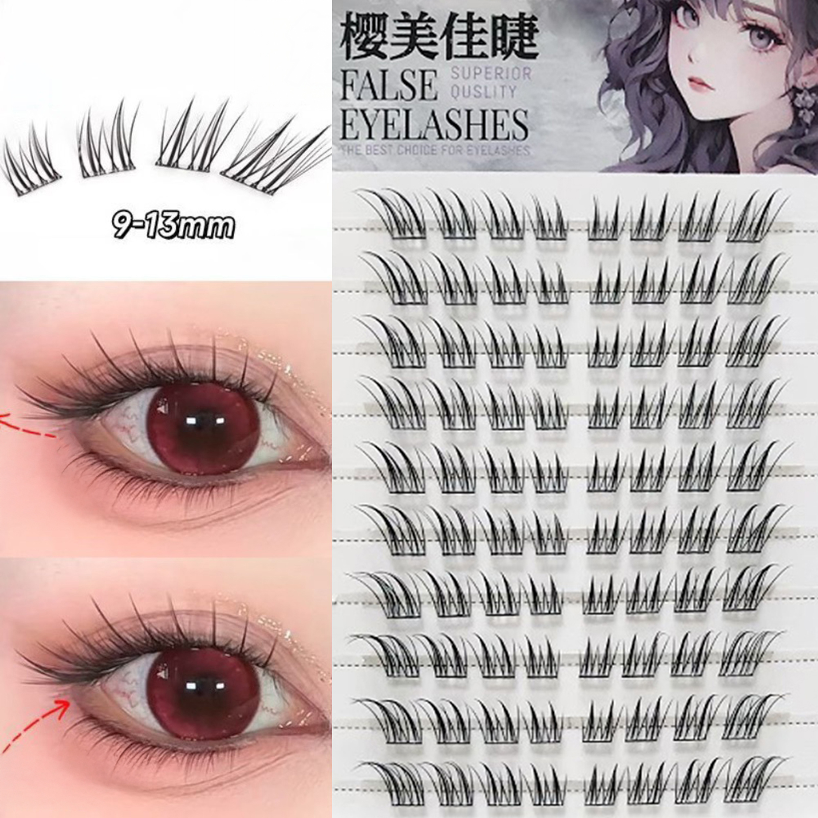 6/10/20 Rows Foxes False Eyela - Eyelash Extension Fox Eye avaliação e preço
