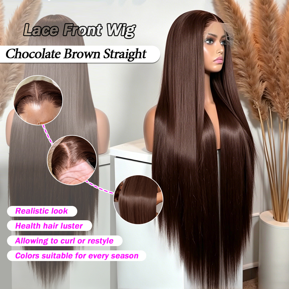 HD Chocolate Brown 13x4 Straig - Eyelash Extension Natural Look avaliação e preço