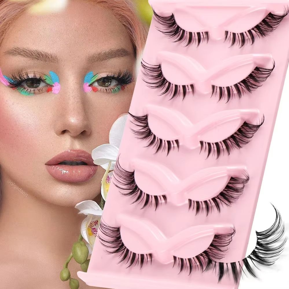 5 Pairs Cat Eye Fake Eyelashes - Eyelash Extension Fox Eye avaliação e preço