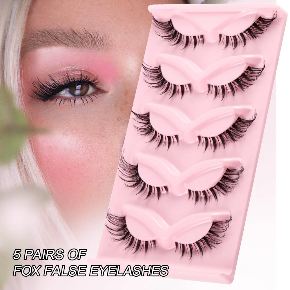 5 Pairs Cat Eye Fake Eyelashes - Eyelash Extension Fox Eye avaliação e preço
