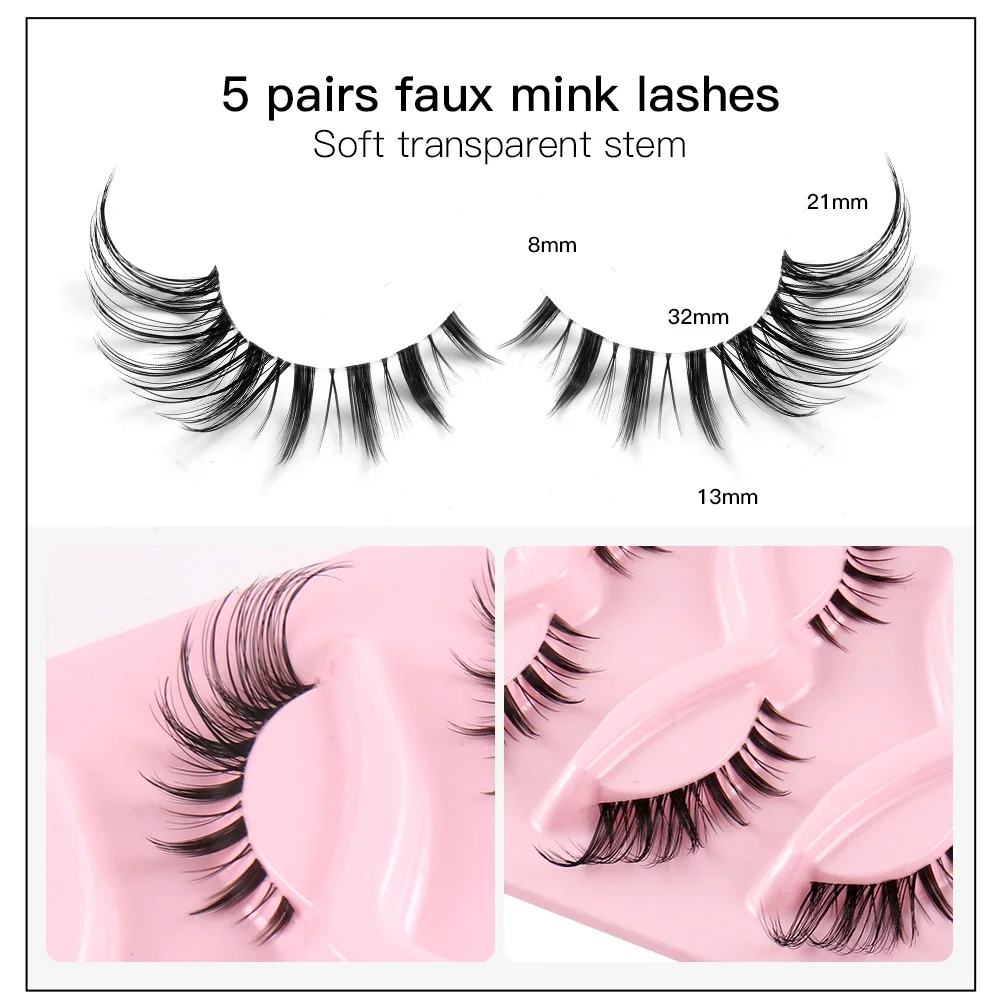 5 Pairs Cat Eye Fake Eyelashes - Eyelash Extension Fox Eye avaliação e preço
