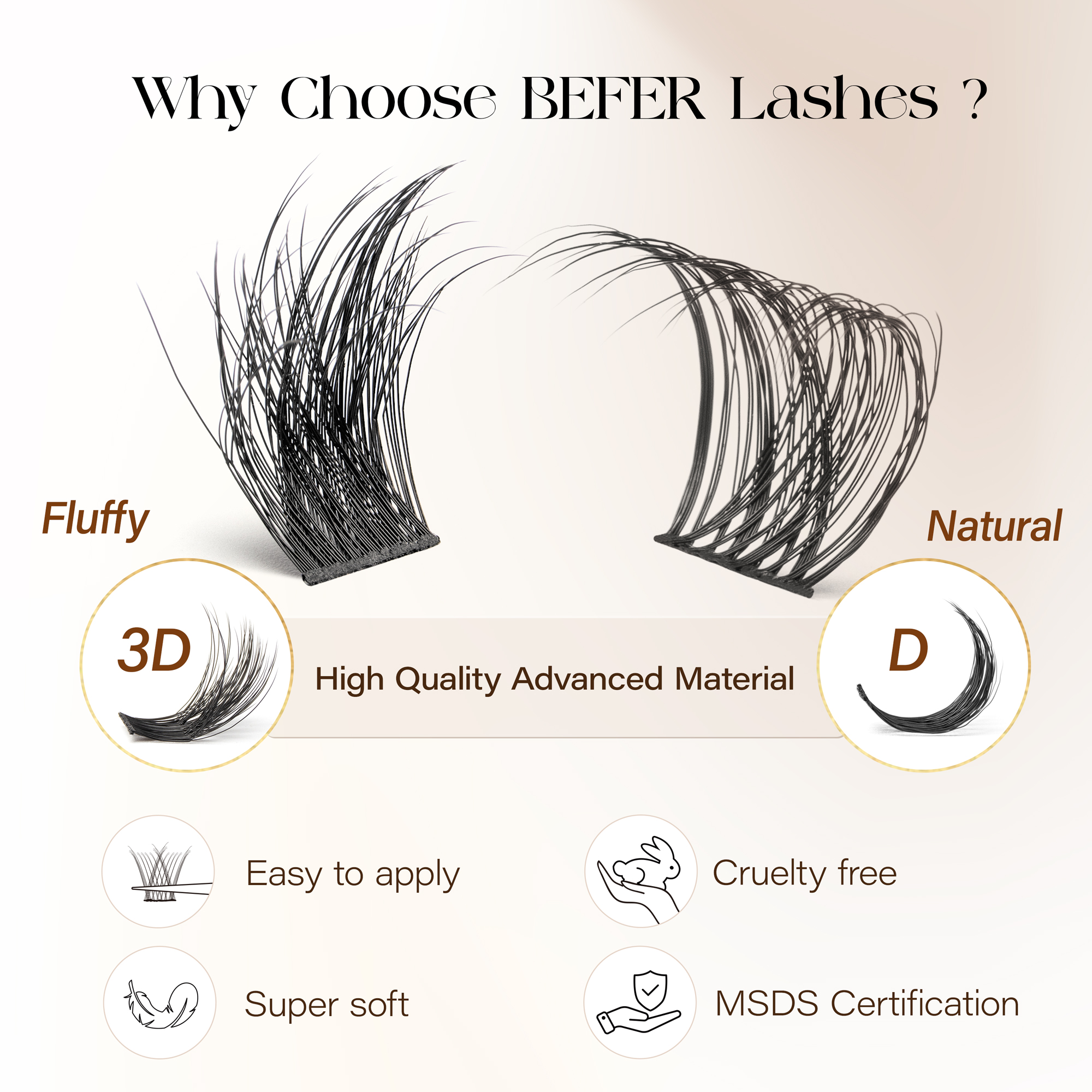 Befer Natural Lashes Clusters  - Eyelash Extension Eyelash avaliação e preço