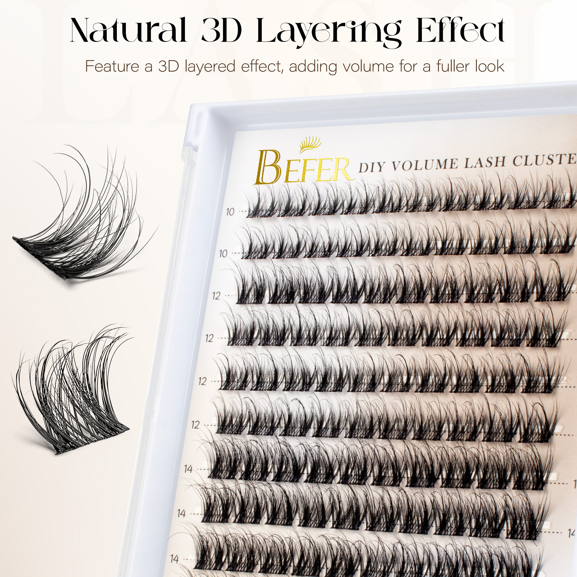 Befer Natural Lashes Clusters  - Eyelash Extension Eyelash avaliação e preço