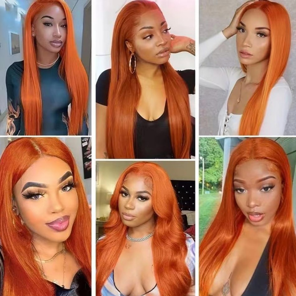 Ginger Orange Straight 13X6 Hd - Eyelash Extension Natural Look avaliação e preço